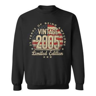 Vintage 2005 Limited Edition Usa Flag 21-Year-Old Age 21 Sweatshirt - Thegiftio UK
