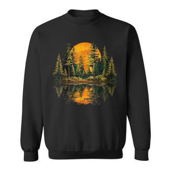 Vintage Nature Reflection Forest Trees Outdoor Wildlife Sweatshirt - Thegiftio