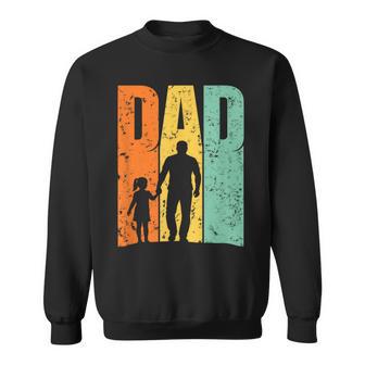 Vintage-Papa-Vater-Tochter-Silhouette Sweatshirt - Seseable