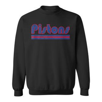 Vintage Pistons Name Retro 3-Stripes Sweatshirt - Thegiftio UK