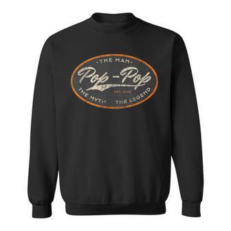 Vintage Pop Pop New Grandpa Est 2024 Man Myth Legend Sweatshirt - Thegiftio UK
