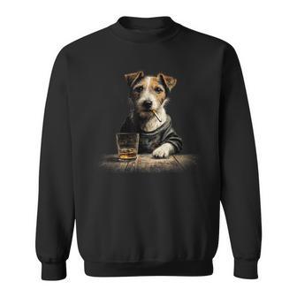 Vintage Smoking Jack Russell Dog Father's Day Sweatshirt - Thegiftio UK