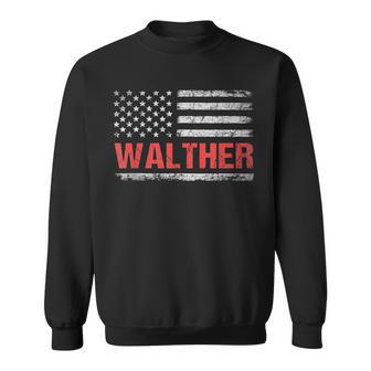 Walther Name American Flag Walther Last Name Sweatshirt - Monsterry