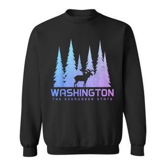 Washington The Evergreen State Moose Nature Lover Sweatshirt - Thegiftio UK