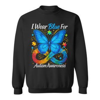 I Wear Blue For Autism Awareness Autism Awareness Month Sweatshirt - Thegiftio UK