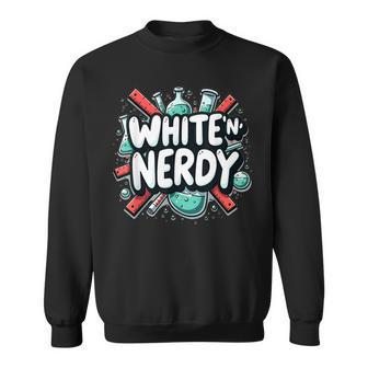 White And Nerdy Geek Sweatshirt - Monsterry