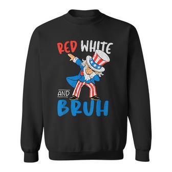 White Red And Bruh 4Th Of July Boys Patriotic Ns Boy Kids Sweatshirt - Thegiftio UK