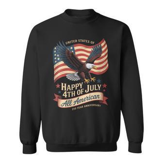 Women's 250Th Anniversary Of America Happy 4Th Of July American Flag Sweatshirt - Thegiftio UK