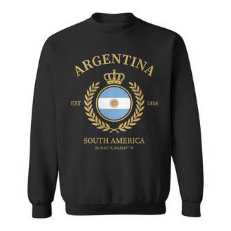 Women's Argentina Vintage Crest With Golden Crown And Laurel Wreath Sweatshirt - Thegiftio UK