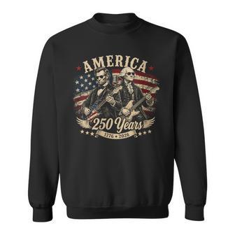 Women's George Washington Lincoln Playing Guitar Abe Lincoln 250Th Sweatshirt - Thegiftio UK