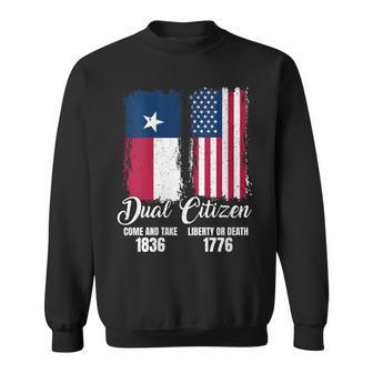 Women's Texas Independence Day Dual Citizen Texan & American Flag Sweatshirt - Thegiftio UK