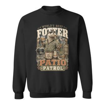 Worlds Best Fotter パティオ パトロール 裏庭 カワウソ しゃれ 誕生日 長袖tシャツ スウェットシャツ - Kawaiitshirt