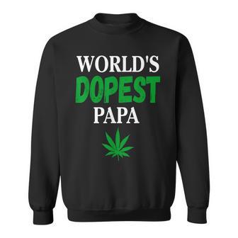 World's Dopest Papa Weed Leaf Sweatshirt - Thegiftio UK