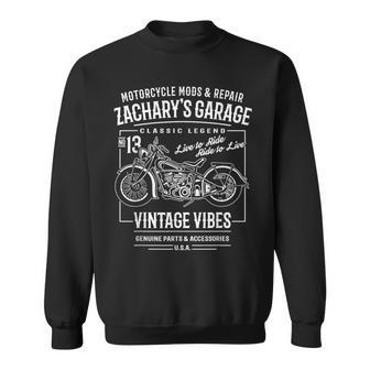Zacharyのガレージバイクデザイン スウェットシャツ - Kawaiitshirt