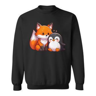 かわいいキツネとペンギンのデザイン スウェットシャツ - Kawaiitshirt