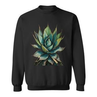 アガベ植物コレクターアガベメキシカン民俗画 スウェットシャツ - Kawaiitshirt