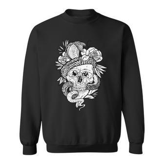 アジアの髑髏と蛇のグラフィック スウェットシャツ - Kawaiitshirt