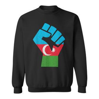 アゼルバイジャン 国旗 アゼルバイジャン ルーツ 手拳 パワー アゼルバイジャン スウェットシャツ - Kawaiitshirt