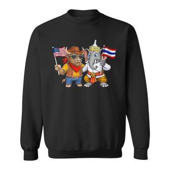 アメリカ・タイ国旗 誇り高いタイ系アメリカ人のルーツ タイ系アメリカ人の遺産 スウェットシャツ - Kawaiitshirt