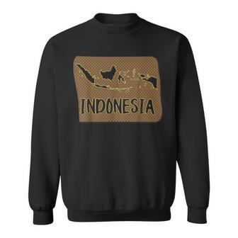 インドネシアの伝統的なバティックパターンの地図。 スウェットシャツ - Kawaiitshirt