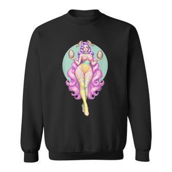 イースターエッグ ウサギ ヴィンテージ ピンナップ バニー スーツ ファンタジーガール スウェットシャツ - Kawaiitshirt