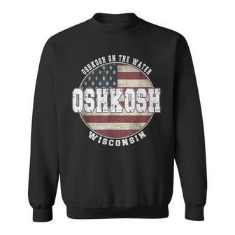 ウィスコンシン州オシュコシュ、ビンテージアメリカ国旗 スウェットシャツ - Kawaiitshirt