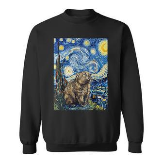 ウォンバット 星月夜 ゴッホスタイル アートペインティング スウェットシャツ - Kawaiitshirt