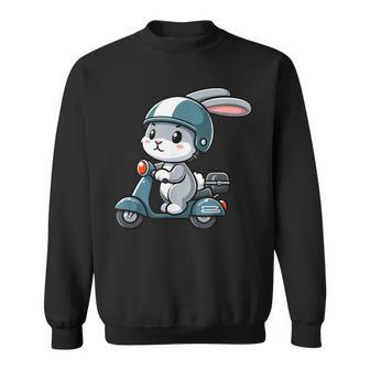 ウサギ スクーター ペット 面白い オートバイ スウェットシャツ - Kawaiitshirt