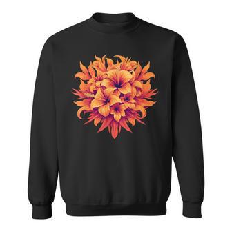 オレンジ ハイビスカス トロピカル ブロッサム 夏 美学 スウェットシャツ - Kawaiitshirt