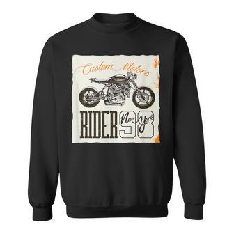 カフェレーサー カスタム バイク おしゃれ オートバイ ライダー イラスト スウェットシャツ - Kawaiitshirt