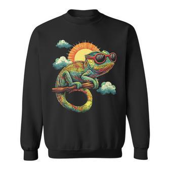 カメレオン 動物 グラフィック サングラス アートワーク カメレオン スウェットシャツ - Kawaiitshirt