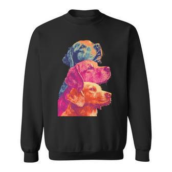 カラフルなラブラドールレトリバー犬夏の美的ペットアート 長袖tシャツ スウェットシャツ - Kawaiitshirt