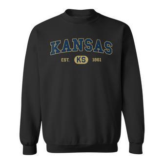 カンザス州 クラシックカレッジバーシティスタイル。心地よいカンザス。 スウェットシャツ - Kawaiitshirt