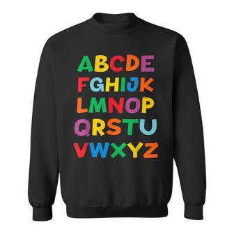キッズ Abcs シャツ アルファベット カラフル 文字 読書 キッズ スウェットシャツ - Kawaiitshirt