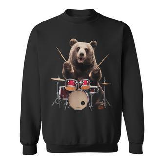 クマの演奏 ドラム リアル スウェットシャツ - Kawaiitshirt