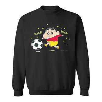 クレヨンしんちゃん しんちゃんとサッカー スウェットシャツ - Kawaiitshirt