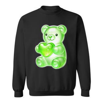 グミベア キャンディ ハート グリーン スウェットシャツ - Kawaiitshirt