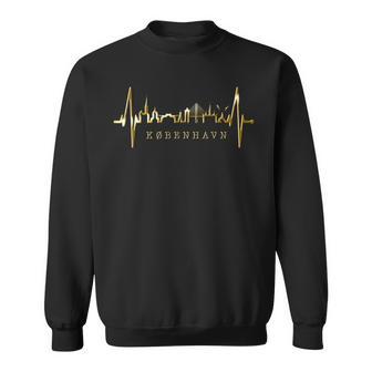 コペンハーゲンのスカイライン ハートビート デンマーク コペンハーゲン大好きi Love Copenhagen スウェットシャツ - Kawaiitshirt