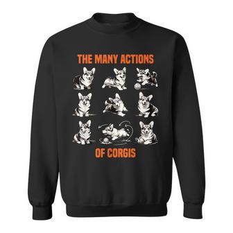 コーギーのアクションが多い 面白い かわいい ペット オーナー 犬好き スウェットシャツ - Kawaiitshirt