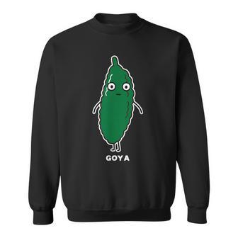 ゴーヤ ゴーヤー 顔 イラスト かわいい おもしろ 面白い 簡単 シンプル ゆるい 野菜 スウェットシャツ - Kawaiitshirt