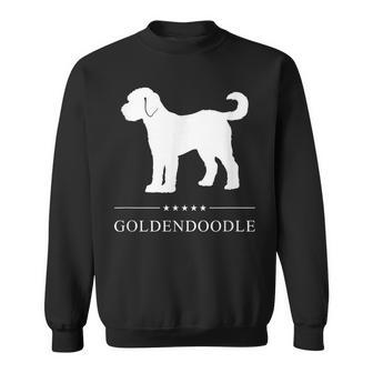 ゴールデンドゥードル 犬 ホワイト シルエット スウェットシャツ - Kawaiitshirt