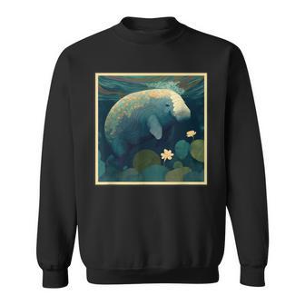 シュールレアリズム 日本画マナティー スウェットシャツ - Kawaiitshirt