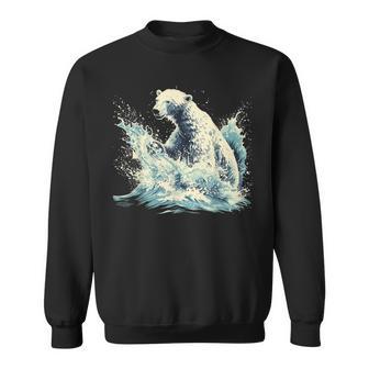 シロクマ 海洋哺乳類 アートワーク 海洋 シロクマモチーフ スウェットシャツ - Kawaiitshirt