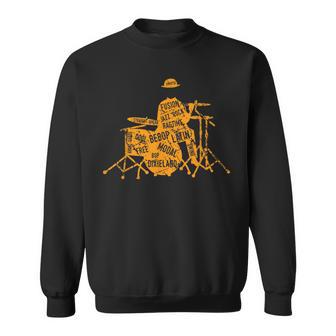 ジャズジャンル付きジャズドラマーtシャツ スウェットシャツ - Kawaiitshirt
