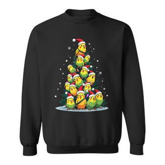 セキセイインコのクリスマス ツリー 面白いセキセイインコ ホリデー セキセイインコ スウェットシャツ - Kawaiitshirt