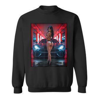 セクシーガールグラフィックtシャツ セクシービキニモデル&エキゾチックカー スウェットシャツ - Kawaiitshirt