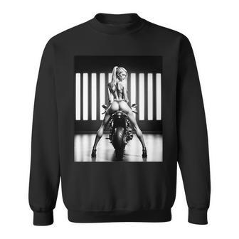 セクシーガールグラフィックtシャツ セクシーブロンドブーティモデルバイカーベイブ 長袖tシャツ スウェットシャツ - Kawaiitshirt