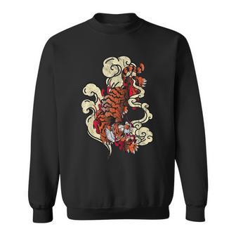 タトゥースタイル 伝統的な日本の虎 中国新年 スウェットシャツ - Kawaiitshirt