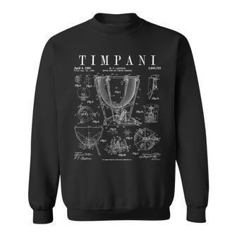 ティンパニ ケトル ドラム ヴィンテージ パテント ティンパニスト 図面プリント スウェットシャツ - Kawaiitshirt