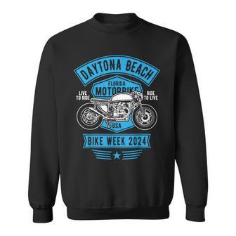 デイトナビーチバイクウィーク2024レトロバイクデザイン スウェットシャツ - Kawaiitshirt